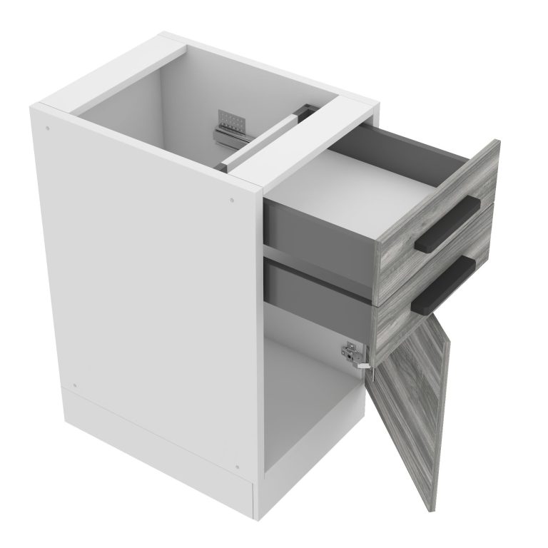 Belini Mobile base con cassetti Premium Versione completa 40 cm grigio antracite Glamour Wood senza piano di lavoro Produttore TOR SDSZ40/0/WT/GW/0/B1/PP







