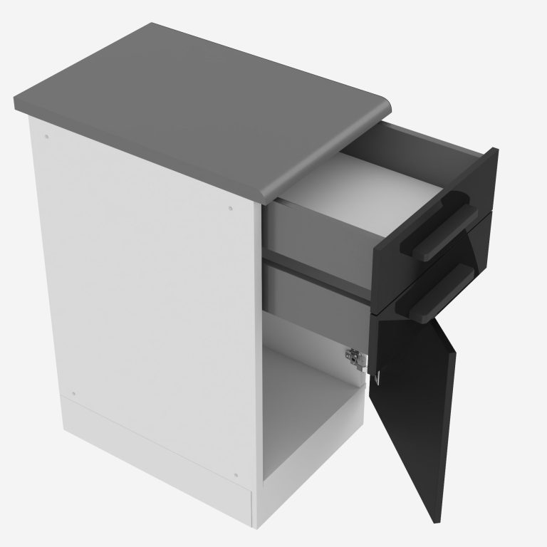 Belini Mobile basso con cassetti Premium Versione completa 40 cm nero lucido con piano di lavoro Produttore INF SDSZ40/0/WT/B/B/B1/PP






