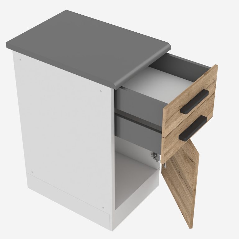 Belini Mobile basso con cassetti Premium Versione completa 40 cm quercia Wotan con piano di lavoro Produttore TOR SDSZ40/0/WT/DW/B/B1/PP






