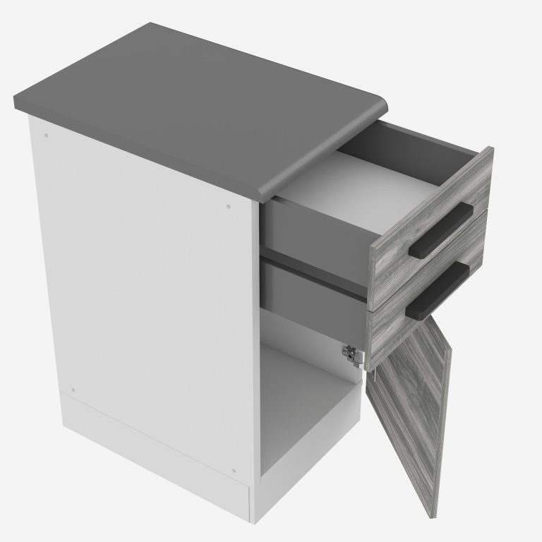 Belini Mobile basso con cassetti Premium Versione completa 40 cm grigio antracite glamour wood con piano di lavoro Produttore TOR SDSZ40/0/WT/GW/B/B1/PP






