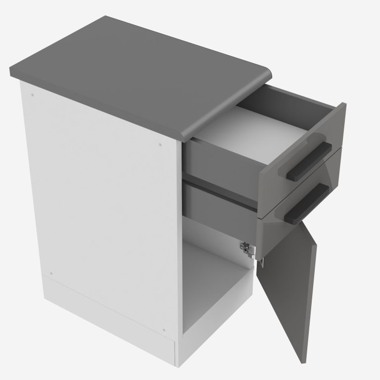 Belini Mobile basso con cassetti Premium Versione completa 40 cm grigio lucido con piano di lavoro Produttore INF SDSZ40/0/WT/S/B/B1/PP






