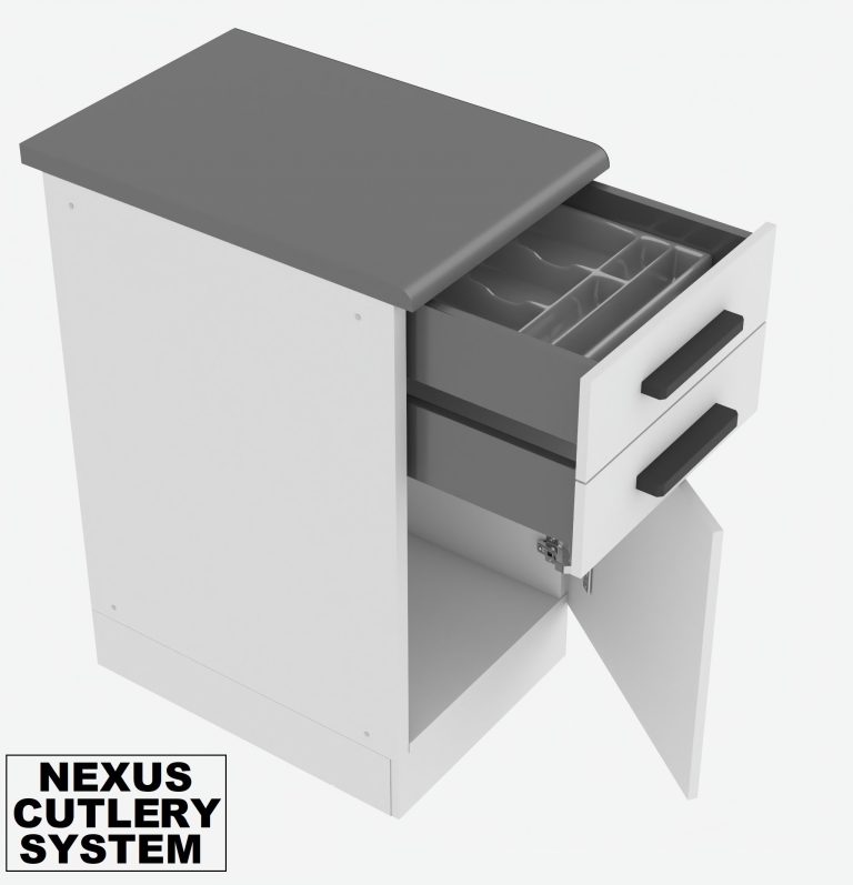 Belini Cucina angolare Premium 480 cm bianco lucido con piano di lavoro STACY Produttore INF STACY/0/WT/W/B/B1