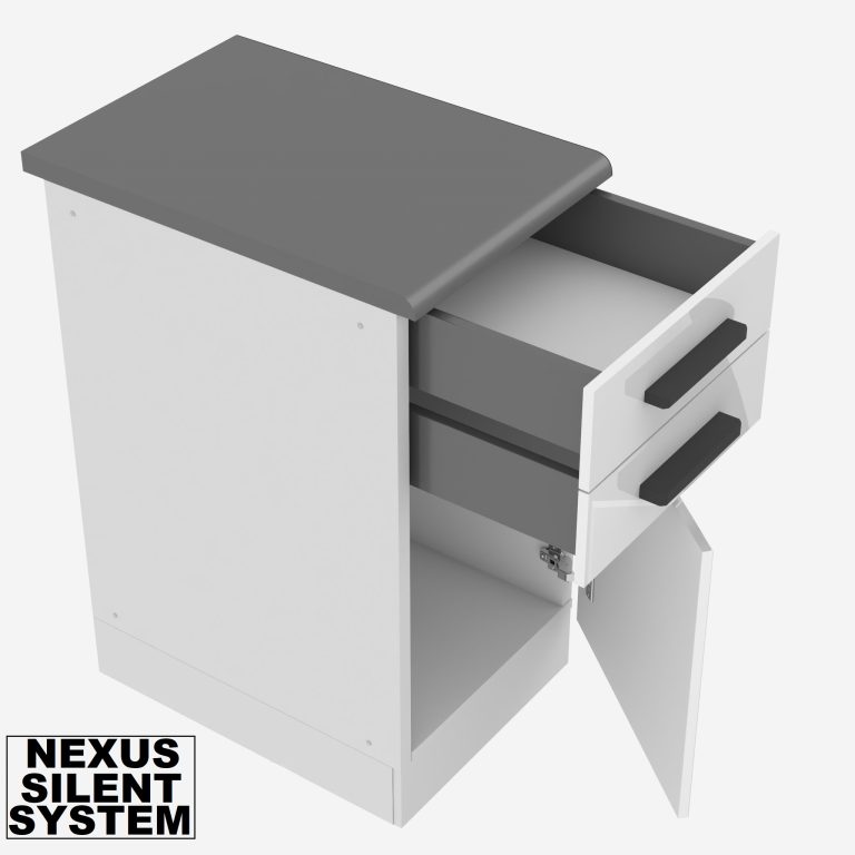 Belini Cucina angolare Premium 480 cm bianco lucido con piano di lavoro STACY Produttore INF STACY/0/WT/W/B/B1