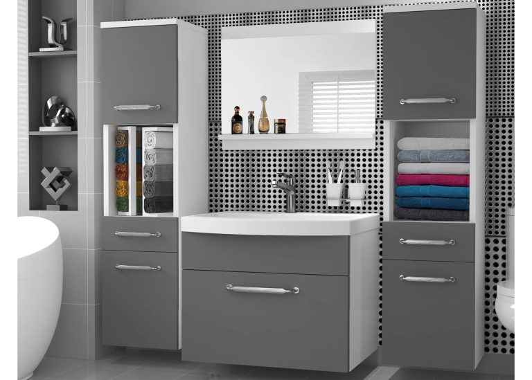 Mobile da bagno con lavabo e specchio grigio antracite grafite – Produttore ROD PRIMO M 6/0/W/SR/0/ZINC