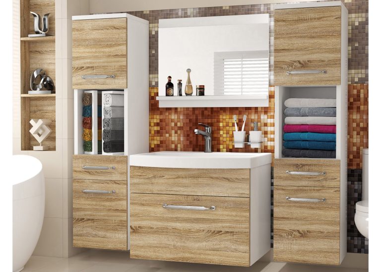 Mobile da bagno con lavabo e specchio rovere sonoma – Produttore ROD PRIMO M 6/0/W/DS/0/ZINC