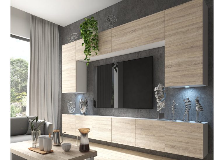 Parete attrezzata 300 cm TV rovere sonoma – Produttore IMP PRIMO 2/5/W/DS/0/0