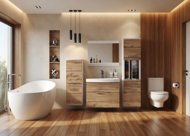 Mobile da bagno con lavabo e specchio rovere wotan – Produttore ROD PRIMO M 5/0/W/DW/0/ZINC