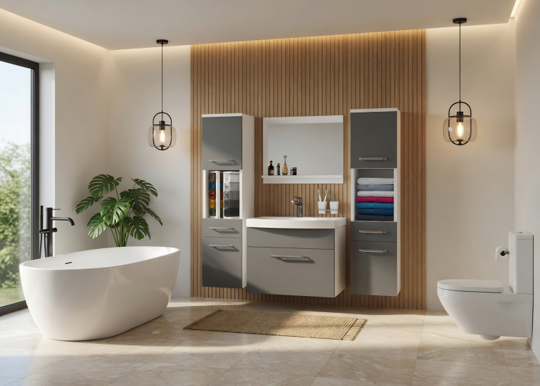Mobile da bagno con lavabo e specchio grigio antracite grafite – Produttore ROD PRIMO M 6/0/W/SR/0/ZINC