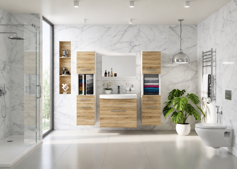 Mobile da bagno con lavabo e specchio rovere sonoma – Produttore ROD PRIMO M 6/0/W/DS/0/ZINC