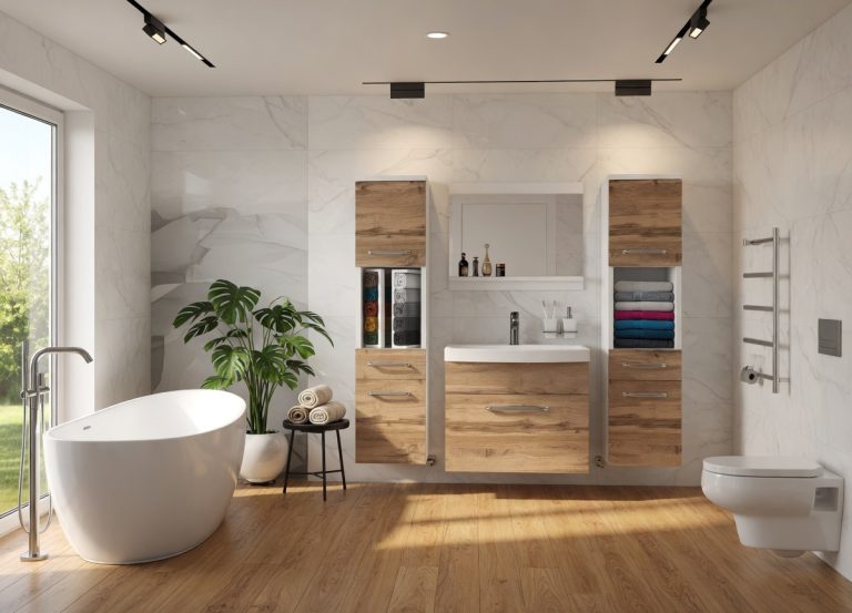 Mobile da bagno con lavabo e specchio rovere wotan / rovere sonoma – Produttore ROD PRIMO M 6/0/W/DW/0/ZINC