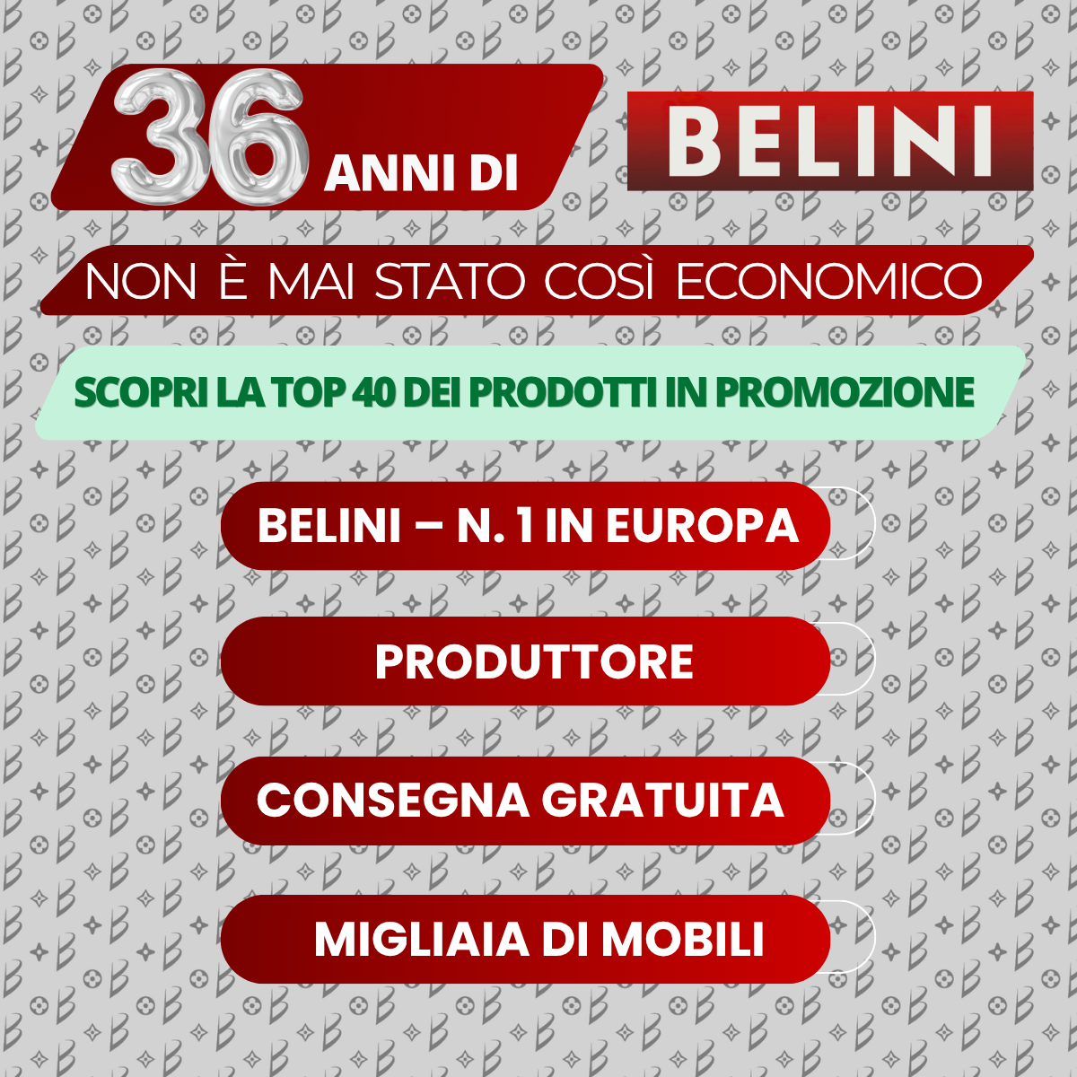 36 anni di BELINI