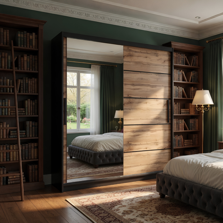 Armadio scorrevole 158 cm con specchio rovere rovere wotan rovere sonoma Produttore MZ SZP3/1/B/DW/0/BL