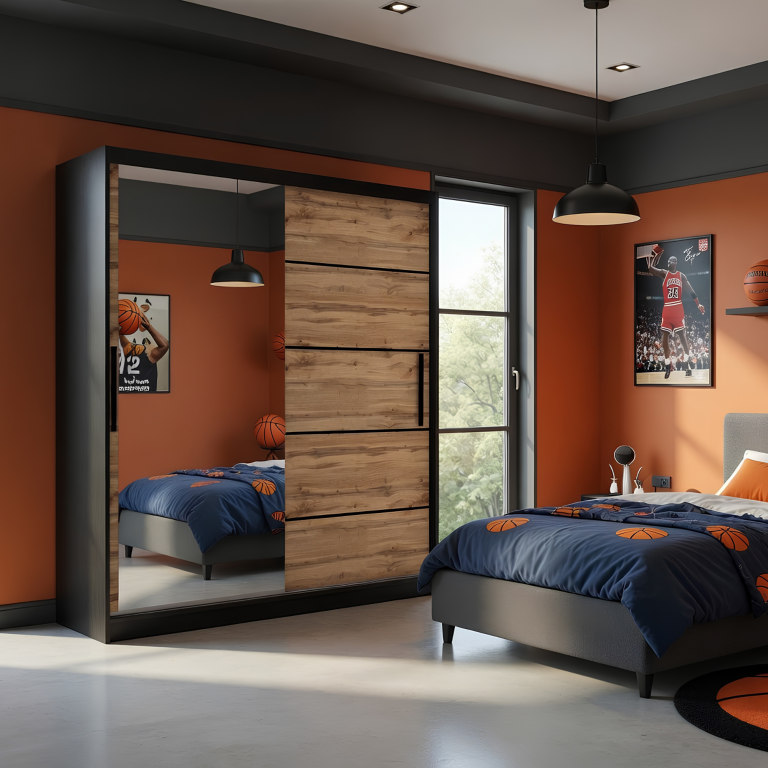 Armadio scorrevole 158 cm con specchio rovere rovere wotan rovere sonoma Produttore MZ SZP3/1/B/DW/0/BL