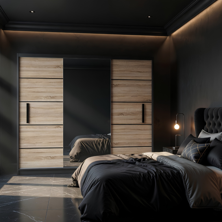 Armadio scorrevole 232 cm con specchio rovere rovere wotan rovere sonoma Produttore MZ SZP4/2/1B/2DS1L/0/BL