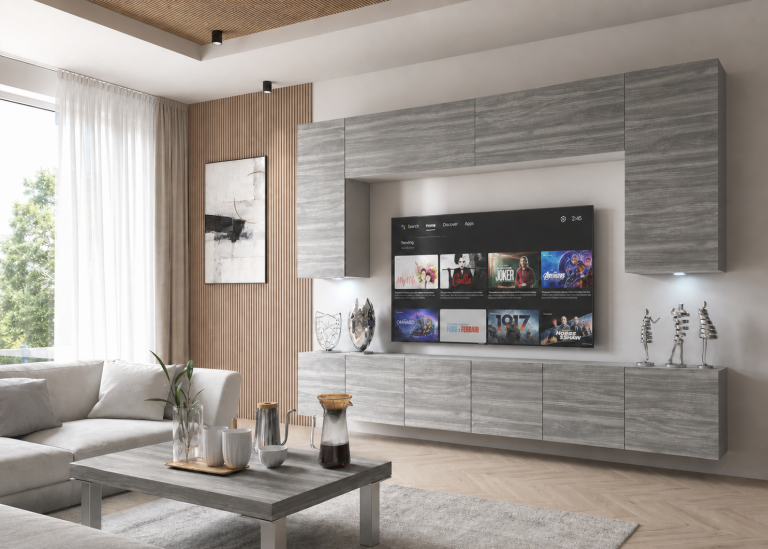 Parete attrezzata 300 cm TV grigio antracite grafite – Produttore IMP PRIMO 2/5/W/GW1/0/0