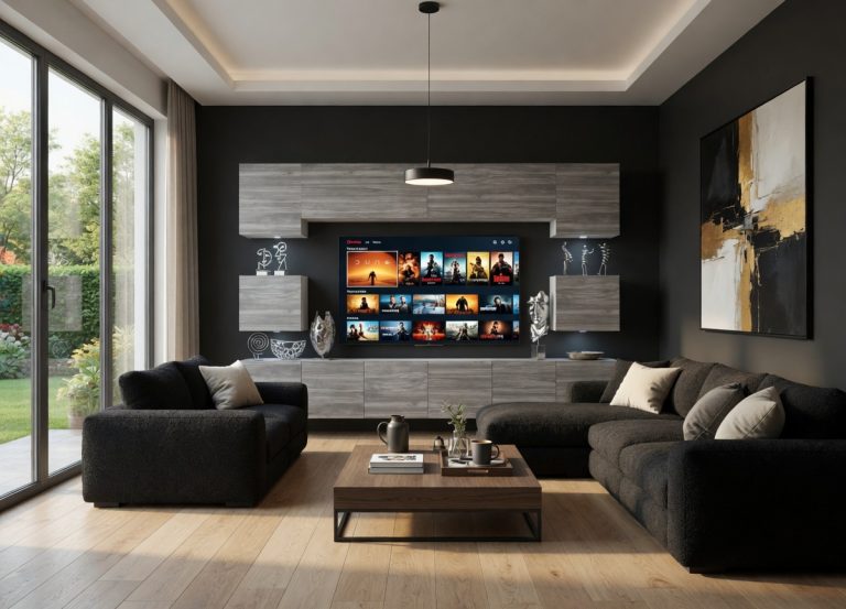 Parete attrezzata 300 cm TV grigio antracite grafite – Produttore IMP PRIMO 3/5/W/GW1/0/0
