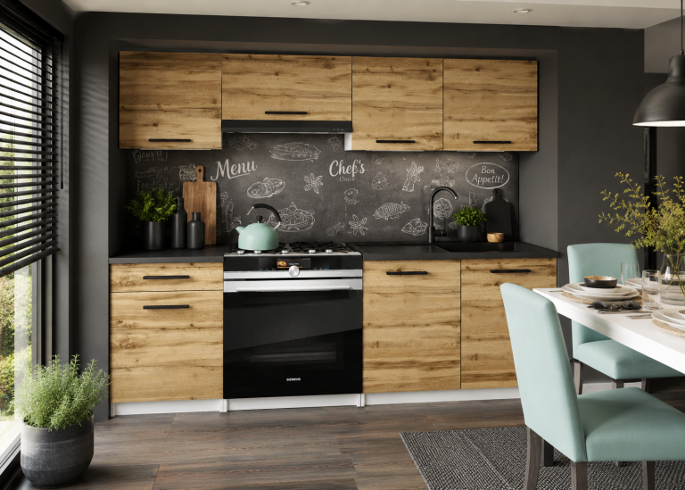 Mobili da cucina 180 cm in rovere Wotan rovere Sonoma con piano di lavoro Produttore TOR SUPERUNIQA2/4/WT/DW/0/B1