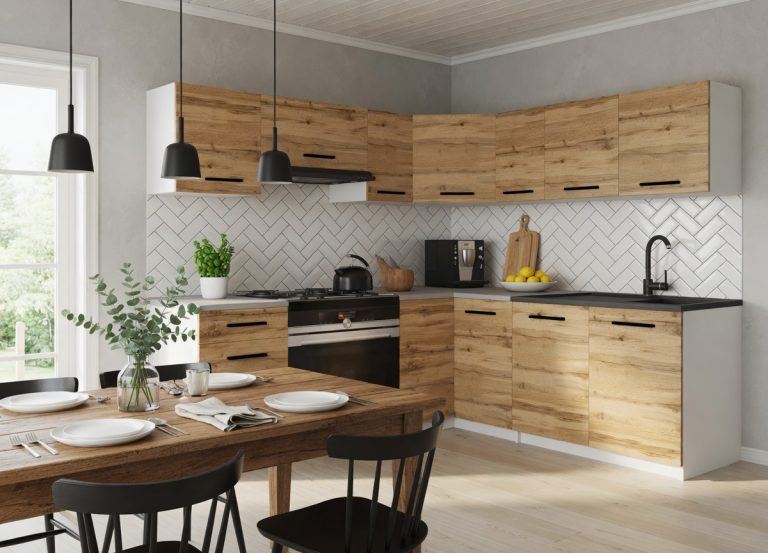 Mobili da cucina 360 cm in rovere Wotan rovere Sonoma con piano di lavoro Produttore TOR LIDIAUNIQA2/4/WT/DW/0/B1