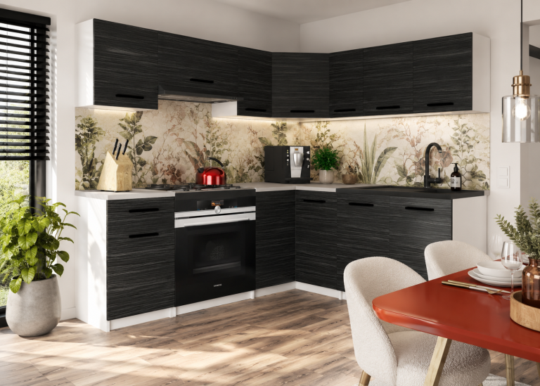 Mobili da cucina 360 cm nero ebano scuro con piano di lavoro Produttore TOR LIDIAUNIQA2/4/WT/HK/0/B1