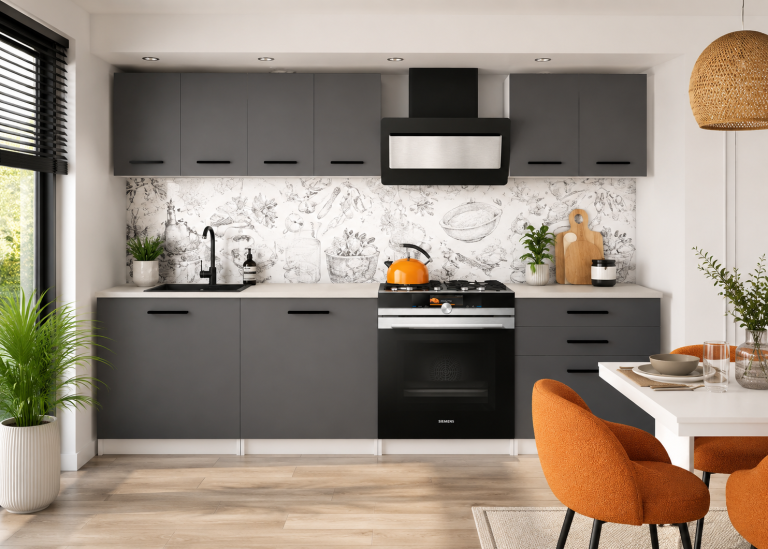 Mobili da cucina 180 cm grigio antracite grafite con piano di lavoro Produttore TOR SONIK2/3/WT/SR/0/B1
