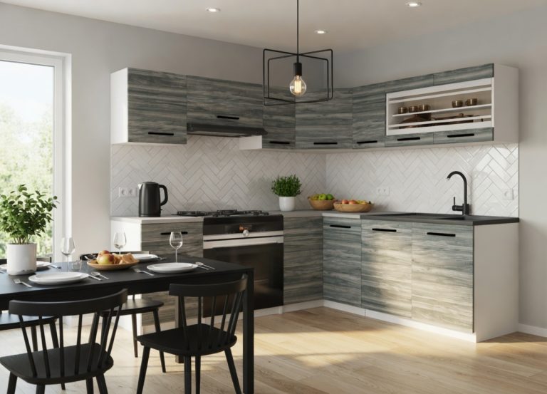 Mobili da cucina 360 cm grigio antracite grafite con piano di lavoro Produttore TOR LIDIA2/4/WT/GW1/0/B1