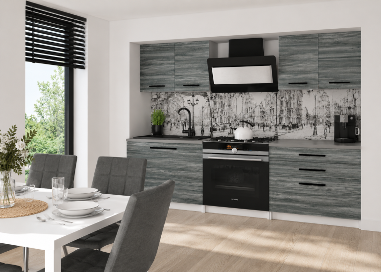 Mobili da cucina 120 cm grigio antracite grafite con piano di lavoro Produttore TOR TIESTO2/2/WT/GW1/0/B1