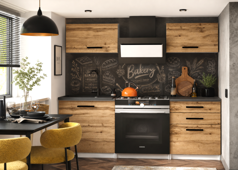 Mobili da cucina 120 cm in rovere Wotan rovere Sonoma con piano di lavoro Produttore TOR VULCANO2/3/WT/DW/0/B1