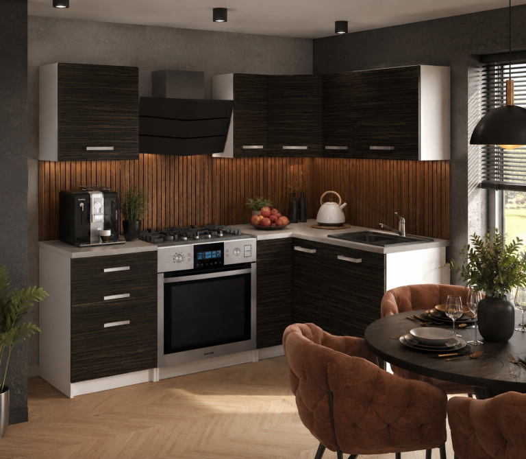 Mobili da cucina 300 cm nero ebano scuro con piano di lavoro Produttore TOR JOWISZ/3/WT/HK/0/P
