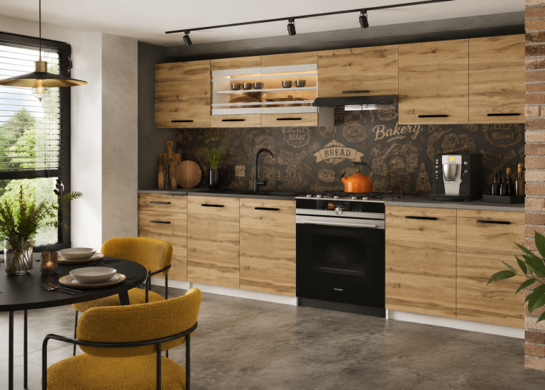 Mobili da cucina 260 cm in rovere Wotan rovere Sonoma con piano di lavoro Produttore TOR JUSTYNA/2/WT/DW/0/B1