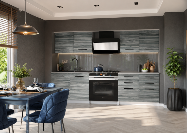 Mobili da cucina 160 cm grigio antracite grafite con piano di lavoro Produttore TOR KOMPAKTO2/2/WT/GW1/0/B1