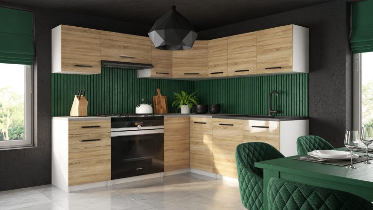 Mobili da cucina 360 cm in rovere Wotan rovere Sonoma con piano di lavoro Produttore TOR LIDIAUNIQA2/4/WT/DS/0/B1