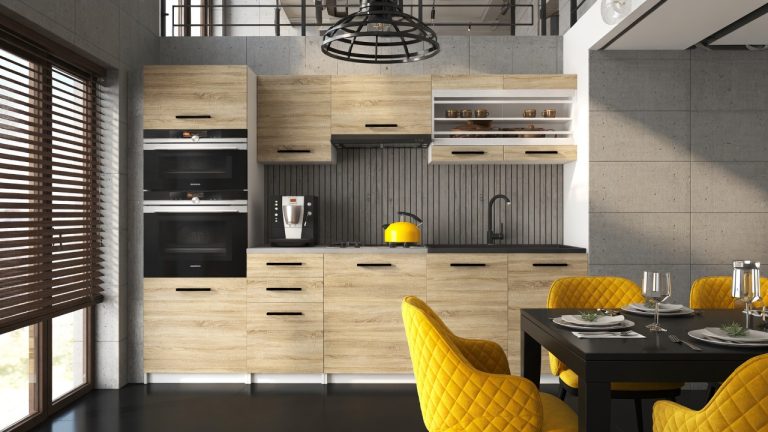 Mobili da cucina 240 cm in rovere Wotan rovere Sonoma con piano di lavoro Produttore TOR PAULA2/4/WT/DS/0/B1