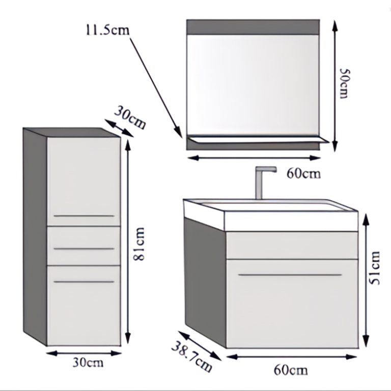 Mobili da bagno Belini nero lucido / ebano reale + lavabo + specchio Produttore ROD PM 2/0/W/BHK/0/ZW