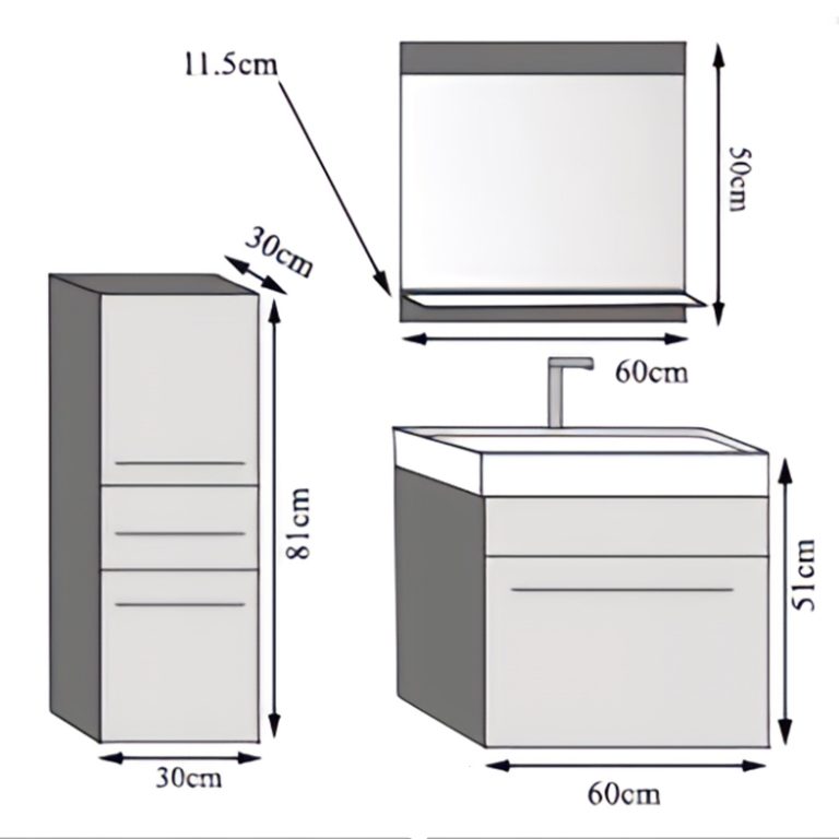 Mobili da bagno con specchio, finitura rovere Sonoma – Svendita ATLANTA M 2/0/DS/DS/0/ZW