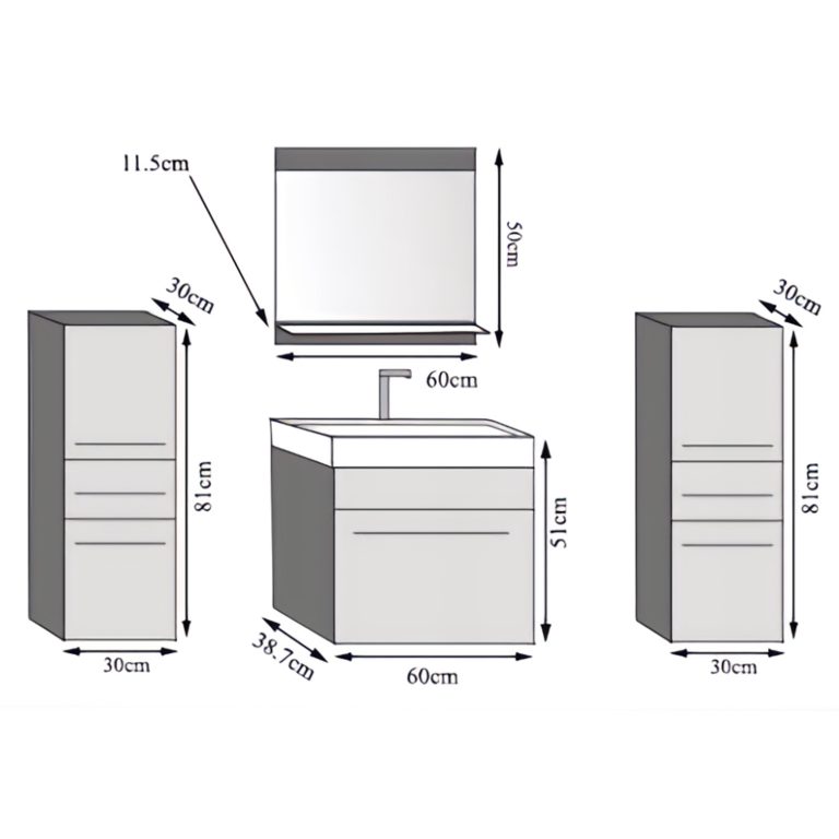 Mobili da bagno Belini rovere wotan + lavabo + specchio Produttore ROD M 4/0/W/DW/0/ZW