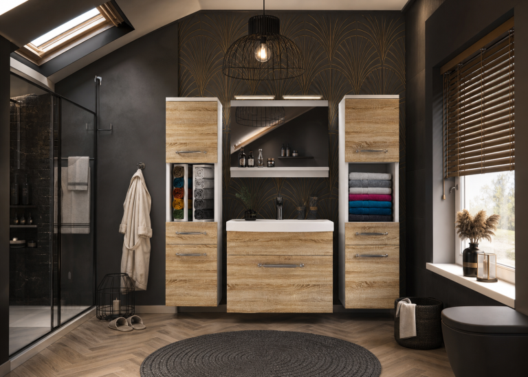 Mobile da bagno con lavabo e specchio rovere sonoma – Produttore ROD PRIMO M 6/0/W/DS/0/ZINC