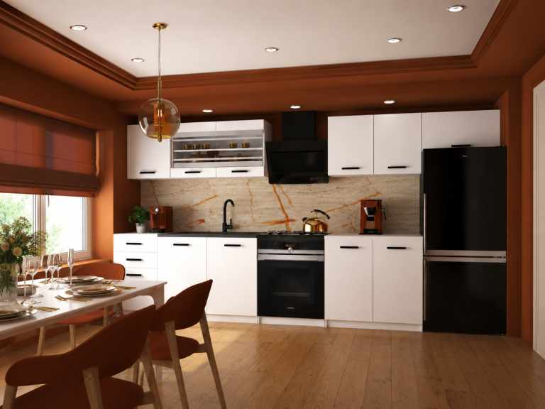 Mobili da cucina 240 cm bianchi opachi con piano di lavoro Produttore TOR ELLA2/3/WT/WT/0/B1
