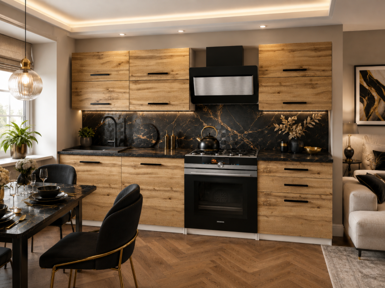 Mobili da cucina 180 cm in rovere Wotan rovere Sonoma con piano di lavoro Produttore TOR PRIMERA2/2/WT/DW/0/B1
