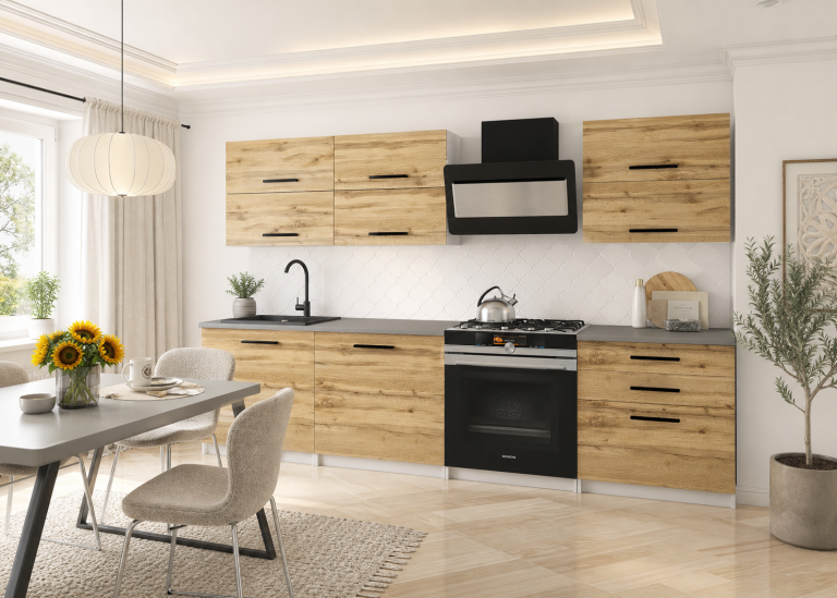 Mobili da cucina 180 cm in rovere Wotan rovere Sonoma con piano di lavoro Produttore TOR PRIMERA2/2/WT/DW/0/B1