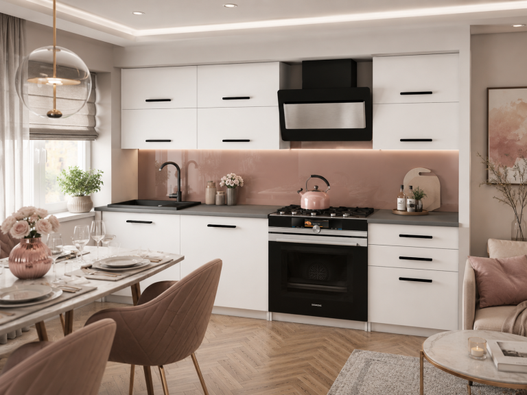 Mobili da cucina 180 cm bianchi opachi con piano di lavoro Produttore TOR PRIMERA2/3/WT/WT/0/B1