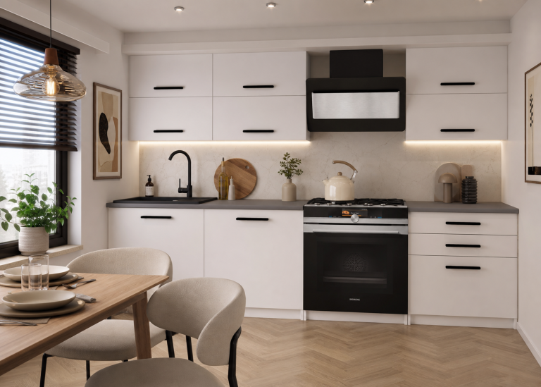 Mobili da cucina 180 cm bianchi opachi con piano di lavoro Produttore TOR PRIMERA2/3/WT/WT/0/B1