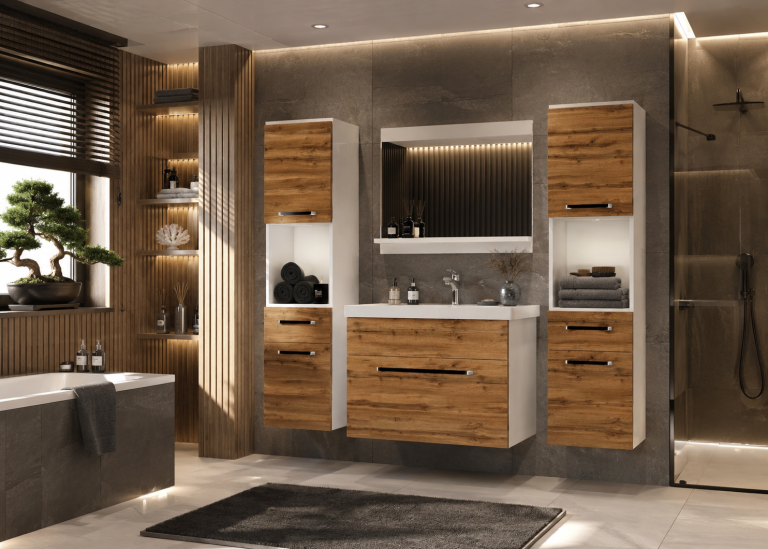 Mobili da bagno Belini rovere wotan + lavabo + specchio Produttore ROD M 6/0/W/DW/0/ZW