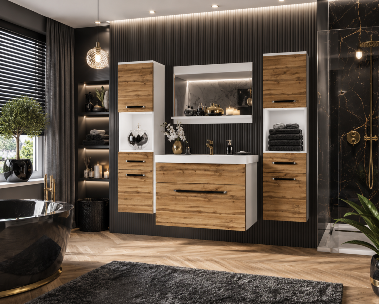 Mobili da bagno Belini rovere wotan + lavabo + specchio Produttore ROD M 6/0/W/DW/0/ZW