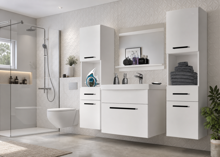 Mobili da bagno Belini bianco opaco + lavabo + specchio Produttore ROD M 6/0/W/W/0/ZW