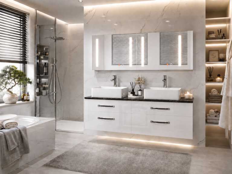 Set di mobili da bagno Euphoria EUP P 120D/0/W/0/BK/MB
