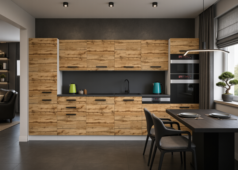 Belini Cucina Premium 360 cm rovere Wotan con piano di lavoro NAOMI Produttore TOR NAOMI/0/WT/DW/B/B1