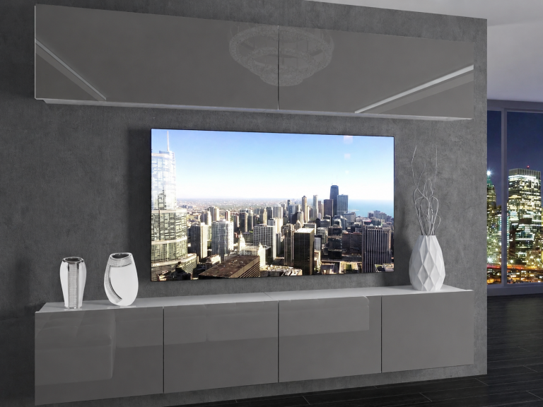 Parete attrezzata TV / mobile TV 200 cm grigio lucido  Produttore IMP 6/5/W/S/0/0