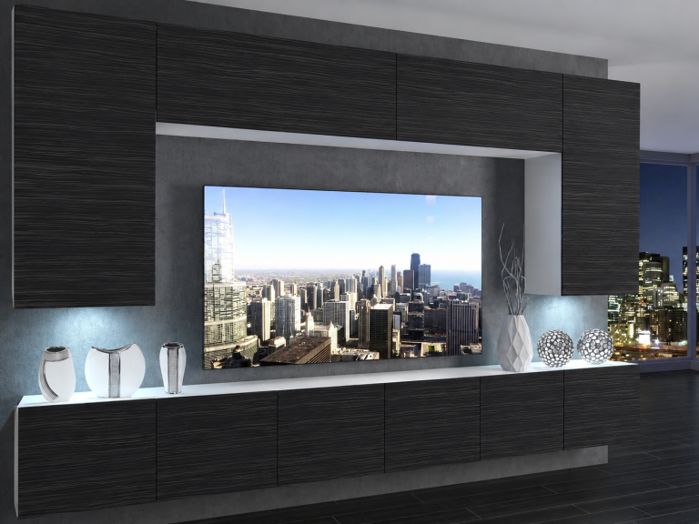 Parete attrezzata TV / mobile TV 300 cm nero ebano  Produttore IMP 2/5/W/HK/0/0