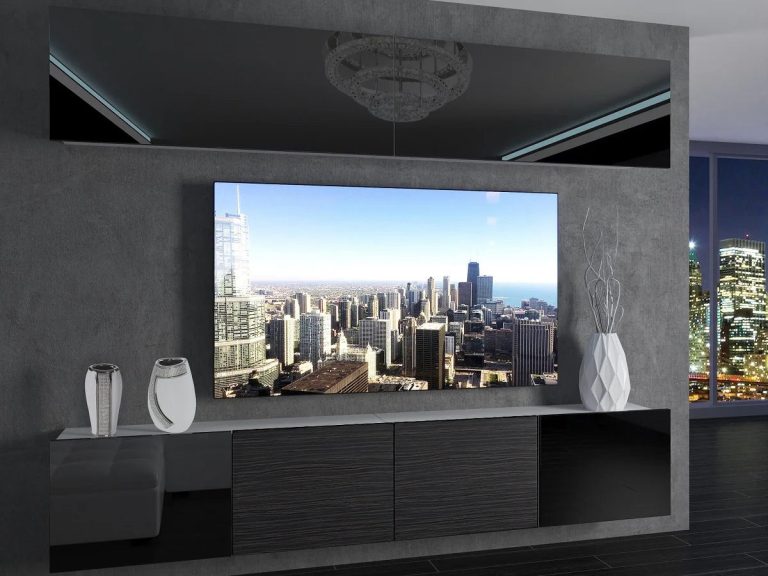 Parete attrezzata TV / mobile TV 200 cm nero lucido ed ebano  Produttore IMP 6/5/W/BBHKB/0/0