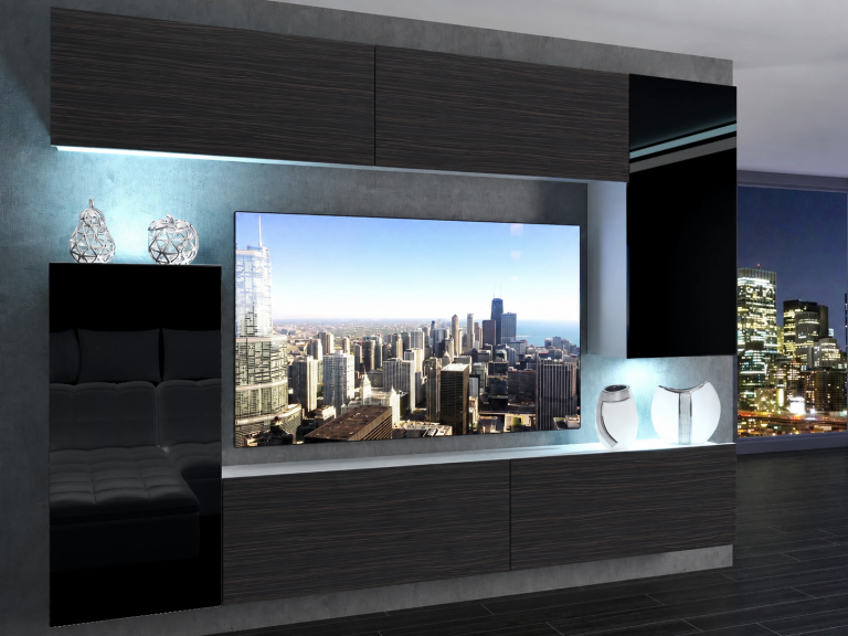 Parete attrezzata TV / mobile TV 250 cm nero ebano  Produttore IMP 8/5/W/HKBBHK/0/0